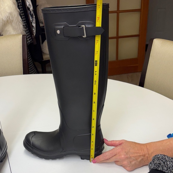 Hunter Black Rain Boots with Gray Knit Cuffs - Picture 7 of 7